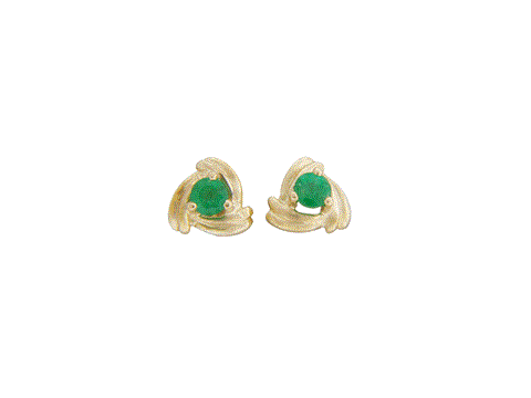 Earrings Gold Emerald
