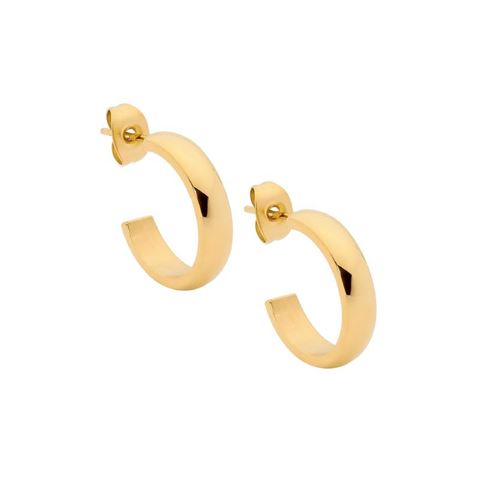 Stainless Steel & Yellow Gold Plated Hoop Earrings *39011