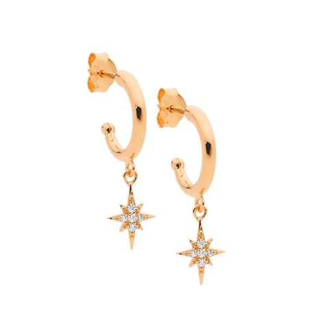 Hoop Earrings With Star Drops *91075